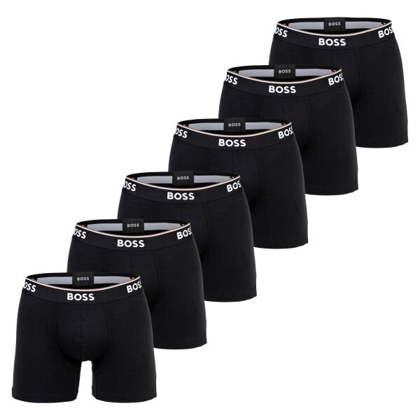 BOSS mens boxer shorts, 6-pack - Boxer Briefs 6P Power, Cotton Stretch, Logo Black M (Medium)
