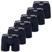 BOSS Herren Boxershorts, 6er Pack - Boxer Briefs 6P Power, Cotton Stretch, Logo Dunkelblau L