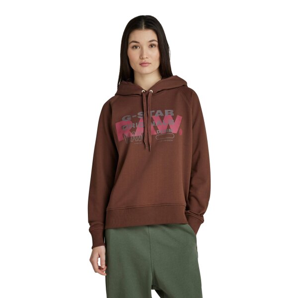 G-STAR Ladies Hoodie - Raglan RAW Originals, Hooded, Sweater Brown S (Small)
