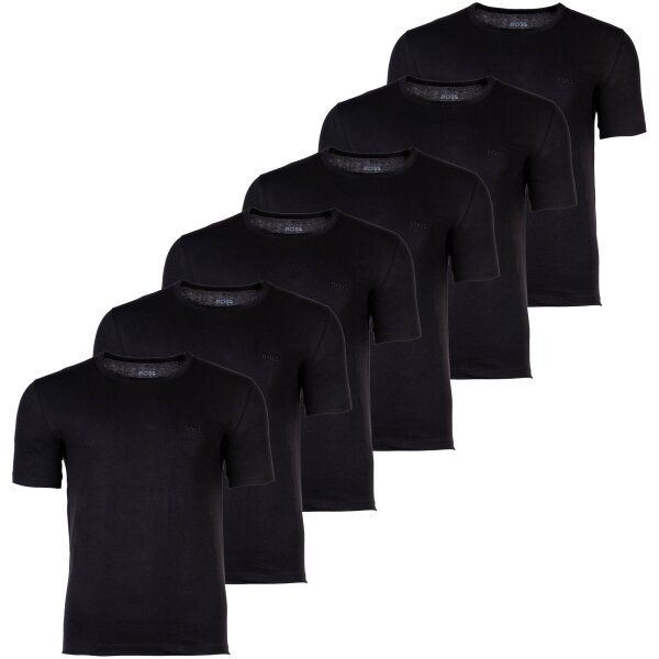 BOSS Mens T-shirt, 6-pack - RN 6P Classic, round neck, short sleeve, cotton, plain Black M (Medium)