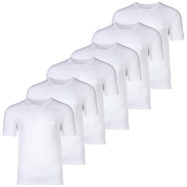 BOSS Mens T-shirt, 6-pack - RN 6P Classic, round neck, short sleeve, cotton, plain White M (Medium)