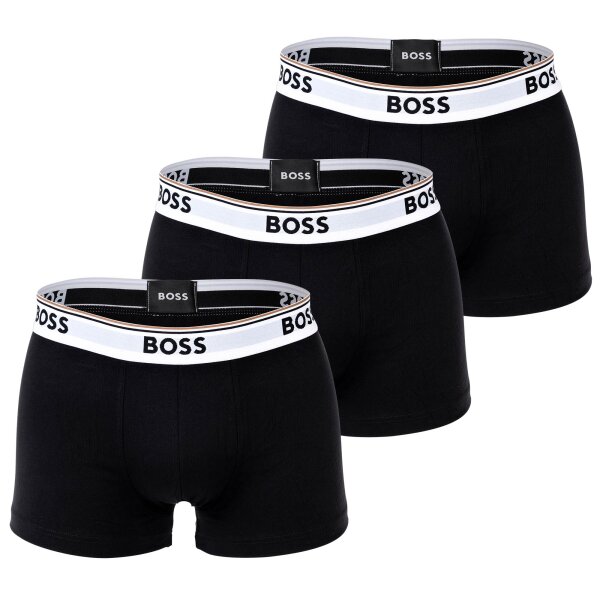 BOSS Mens Trunks, 3-pack - 3P Power, Boxer Shorts, Cotton Stretch, Logo, uni Black/White M (Medium)