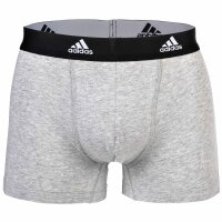 adidas Mens Boxer Shorts, 3-Pack - Trunks, Active Flex Cotton, Logo, plain Grey/Multi L (Large)