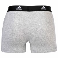adidas Mens Boxer Shorts, 3-Pack - Trunks, Active Flex Cotton, Logo, plain Grey/Multi L (Large)