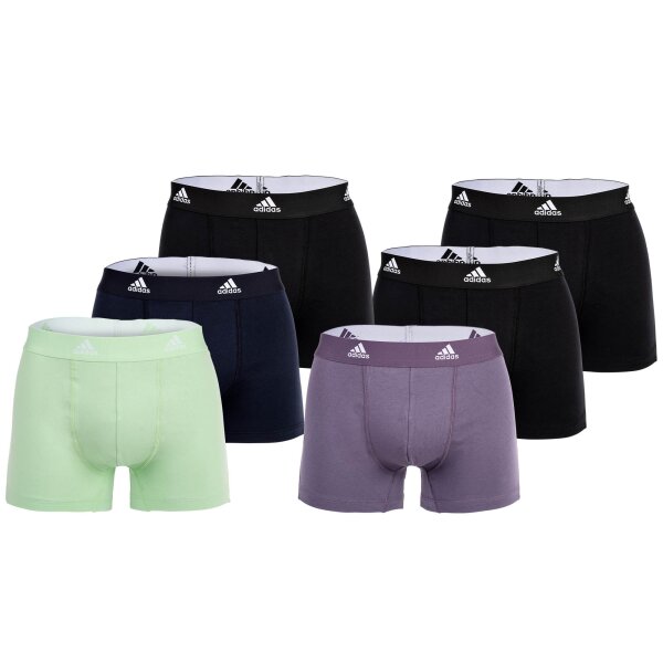 adidas Mens Boxer Shorts, 6-Pack - Trunks, Active Flex Cotton, Logo, plain