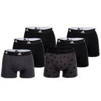 adidas Mens Boxer Shorts, 6-Pack - Trunks, Active Flex Cotton, Logo, plain