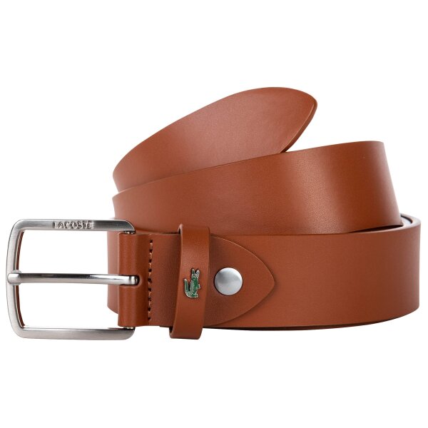 LACOSTE Mens Belt - Leather Belt, Buckle, Stitched Edge