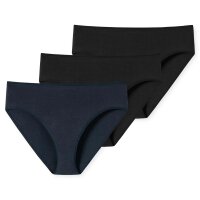 SCHIESSER Damen Slips 3er Pack - Unterwäsche, Unterhose, Baumwolle, gemustert, einfarbig