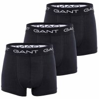 GANT Jungen Boxer Shorts, 3er Pack - Trunks, Cotton Stretch, einfarbig  Schwarz 122/128