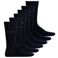 GANT Mens Socks, 6 Pack - D1. Soft Cotton Socks, Stockings, Logo, Plain Blue 40-42 (UK 6.5-8)