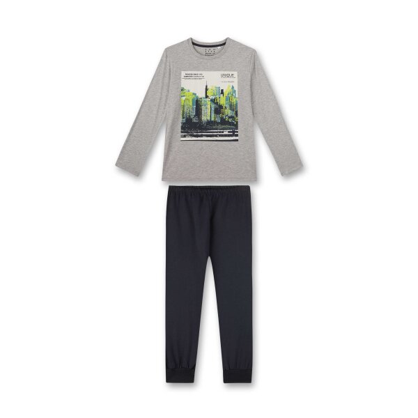 Sanetta Jungen Schlafanzug - Nachtwäsche, Pyjama, Baumwolle, Print, lang