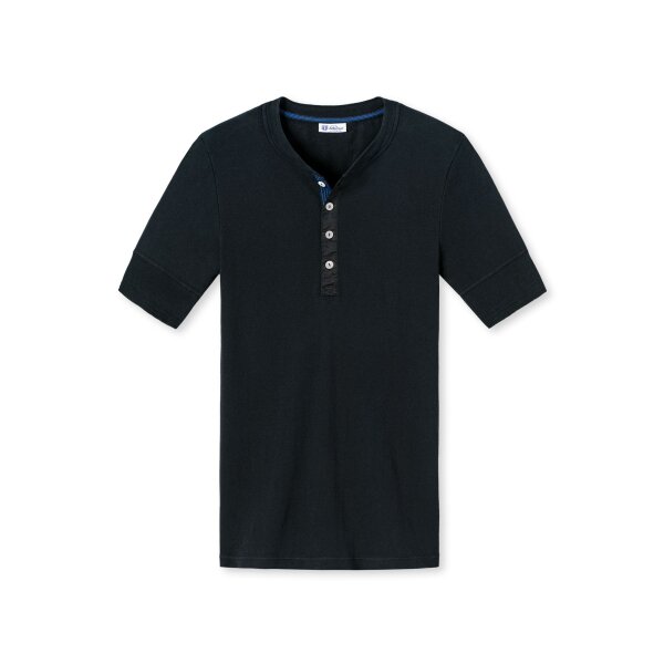 SCHIESSER Revival Herren Shirt - 1/2 Arm, Kurzarm Unterhemd, Karl-Heinz Schwarz M