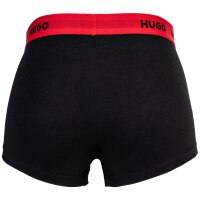 HUGO Herren Boxer Shorts, 3er Pack - Trunks Triplet Pack, Logo, Cotton Stretch Schwarz/Rot M