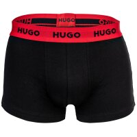 HUGO Mens Boxer Shorts, 3-pack - Trunks Triplet Pack, Logo, Cotton Stretch Black/Red M (Medium)