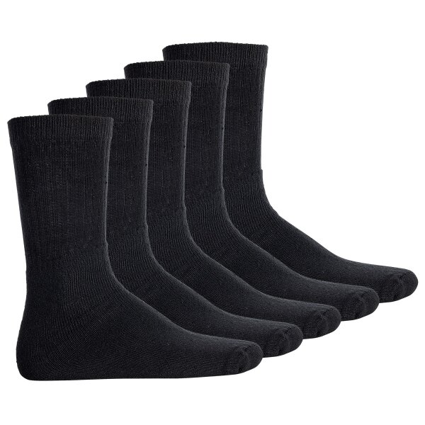 YOURBASICS Herren Socken, 10er Pack - Arbeitssocken, Hochwertige Baumwollmischung, einfarbig Schwarz 43-46
