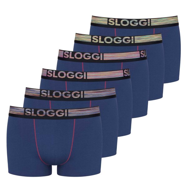 Sloggi Mens Boxer Shorts, 6 Pack - GO ABC NATURAL H Hipster, Organic Cotton