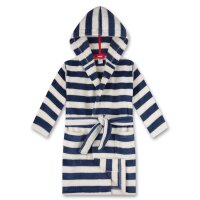 Sanetta Boys Bathrobe - Swimwear, Cotton, Hood, Pocket, Stripes Blue/White 104