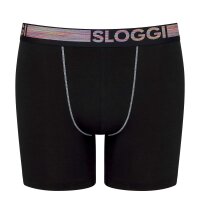Sloggi Mens Long Boxer Shorts, 6 Pack - GO ABC NATURAL H Short, Organic Cotton Black S (Small)