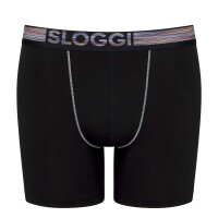 Sloggi Mens Long Boxer Shorts, 6 Pack - GO ABC NATURAL H Short, Organic Cotton Black S (Small)
