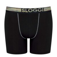 Sloggi Mens Long Boxer Shorts, 6 Pack - GO ABC NATURAL H Short, Organic Cotton Black S (Small)