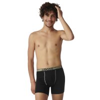 Sloggi Mens Long Boxer Shorts, 6 Pack - GO ABC NATURAL H Short, Organic Cotton Black S (Small)