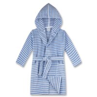 Sanetta Kinder Bademantel - Bademode, Baumwolle, Kapuze, Tasche, Streifen Blau/Weiß 104