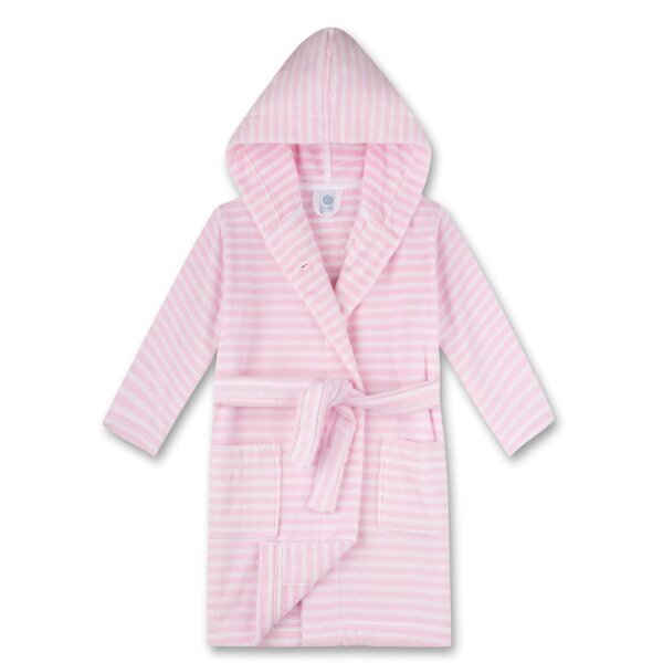 Sanetta Girls Bathrobe - Swimwear, Cotton, Hood, Pocket, Stripes