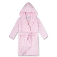 Sanetta Girls Bathrobe - Swimwear, Cotton, Hood, Pocket, Stripes Pink/White 104