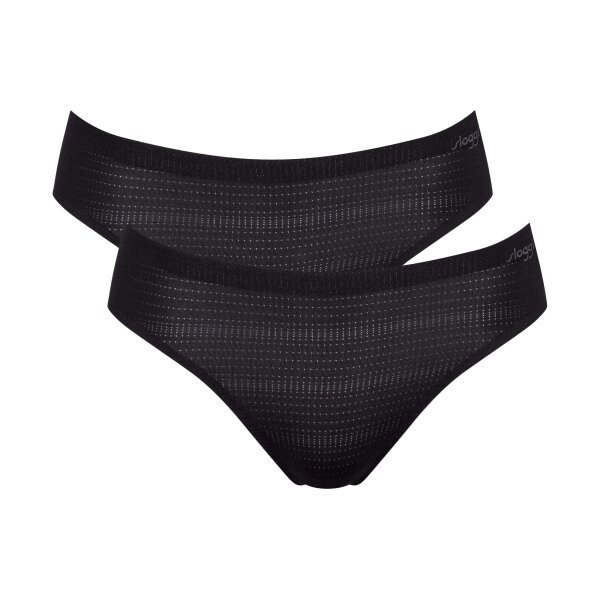 Sloggi Damen Slips High Leg, 2er Pack - Unterwäsche, Unterhose, ZERO +Motion Ultra High Leg C2P, Polyester, Logo, einfarbig