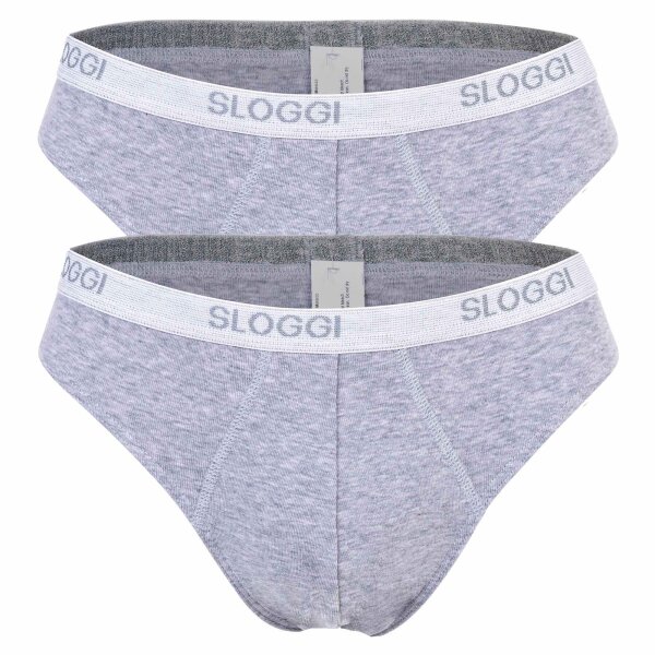 Sloggi Herren Slips, 2er Pack - Basic Mini, Unterwäsche, Unterhose, Baumwolle, Logo, einfarbig