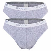 Sloggi Mens Briefs, 2-Pack - Basic Mini, Underwear, Underpants, Cotton, Logo, solid color Grey XL (X-Large)