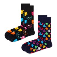 Happy Socks Unisex Socken, 2er Pack - Classic Crew, Organic Cotton, Farbmix Cat 36-40