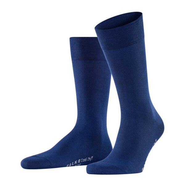 FALKE Herren Socken - Cool 24/7, Businessstrumpf, Kurzstrumpf, Uni Blau 45-46