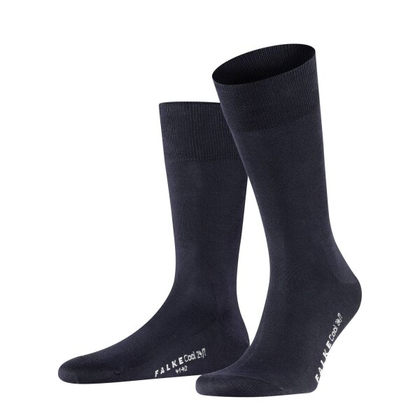 FALKE Herren Socken - Cool 24/7, Businessstrumpf, Kurzstrumpf, Uni Dunkelblau 45-46
