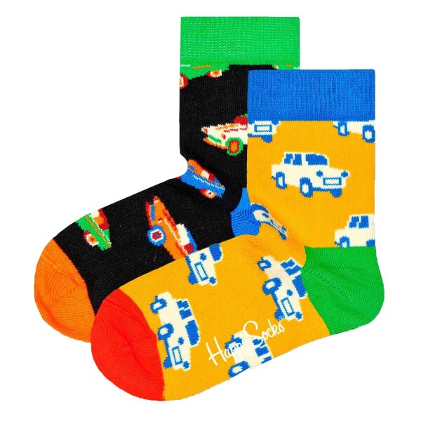 Happy Socks Kinder Socken unisex, 2er Pack - Crew Socks, Bio-Baumwolle, Farbmix