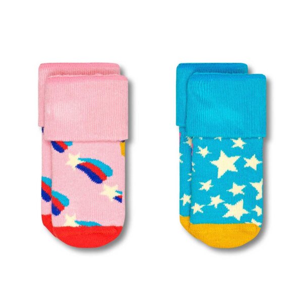 Happy Socks Baby Socks unisex, 2-pack - Terry Socks, organic cotton, colour mix