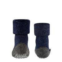 FALKE Kinder Hausschuhe - Cosyshoe, Pantoffeln, Anti-Rutsch, Schurwolle Dunkelblau 31-32