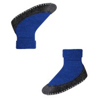 FALKE Kinder Hausschuhe - Cosyshoe, Pantoffeln, Anti-Rutsch, Schurwolle Blau 29-30