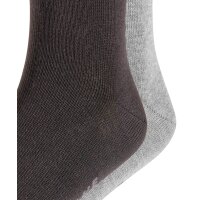 FALKE Kids Socks, 2 pack - Happy, Short Socks Black/Grey 39-42