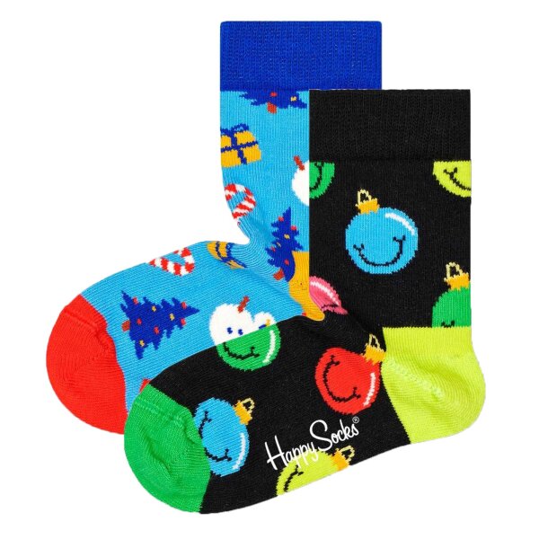 Happy Socks childrens socks unisex, 2-pack - X-MAS gift box, colour mix