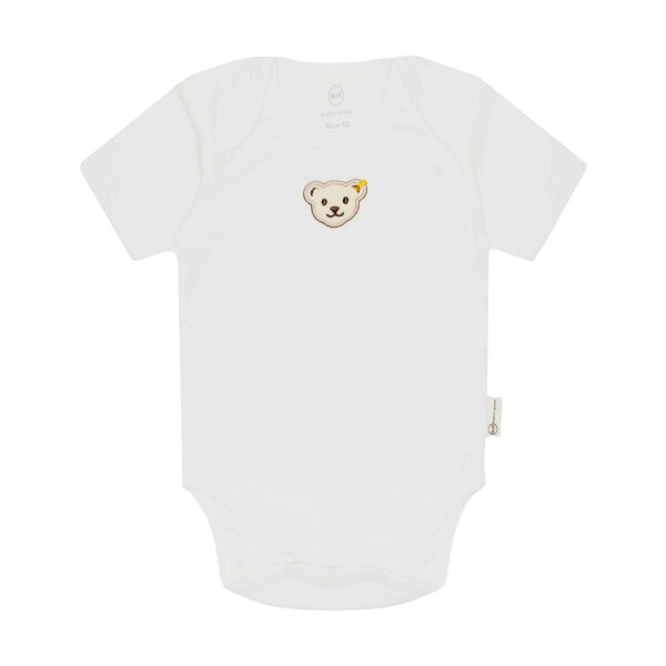 Steiff Baby Bodysuit - Romper, Cotton, Bear, Logo, short Sleeves, solid color