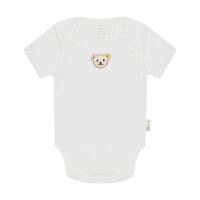 Steiff Baby Body - Strampler, Baumwolle, Bär, Logo, kurzarm, einfarbig