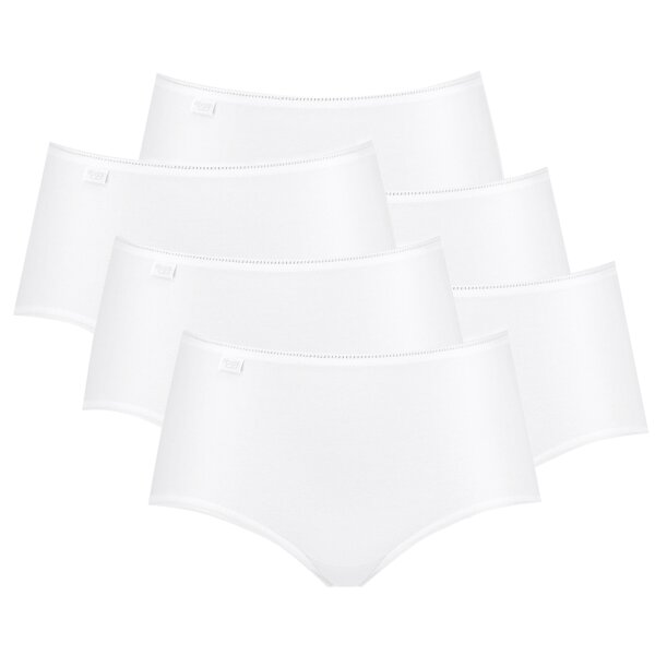 Sloggi Damen Slip Midi, 6er Pack - 24/7 Microfibre, einfarbig weiß 40