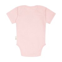 Steiff Baby Body - Strampler, Baumwolle, Bär, Logo, kurzarm, einfarbig Rosa 50