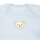 Steiff Baby Bodysuit - Romper, Cotton, Bear, Logo, short Sleeves, solid color Light blue 56