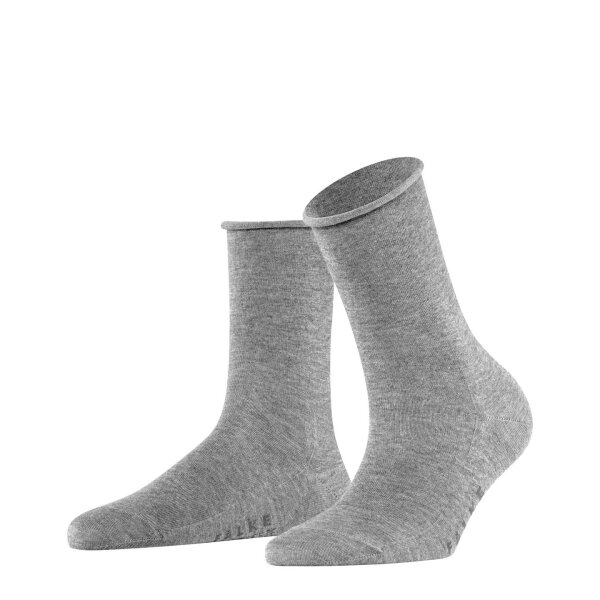 FALKE Damen Socken Active Breeze - Uni, Rollbündchen, Lyocell Faser Grau 35-38