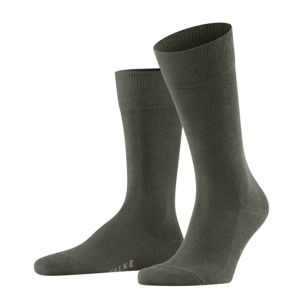 FALKE Mens socks - Family SO, all-rounder socks, plain, cotton blend Green (Military) 43-46 (UK 9-11)