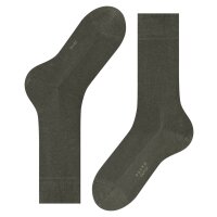 FALKE Mens socks - Family SO, all-rounder socks, plain, cotton blend Green (Military) 43-46 (UK 9-11)