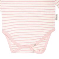 Steiff Baby Body - Romper Suit, Sotton, Bear, Stripes, Logo, long sleeve Pink/White 86