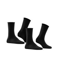 FALKE Damen Socken, 2er Pack - Happy, Kurzsocken, Rollbündchen Schwarz 39-42